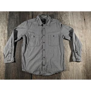 Filson Seattle Field Shirt Men's Large Black White Button Up Flannel Cotton